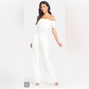 bebe Classic White Jumpsuit
